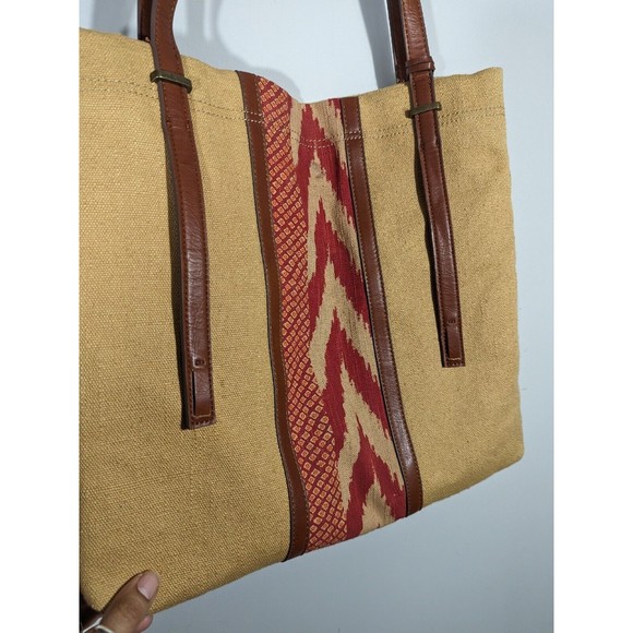 VGT Lucky Brand Cotton Linen Southwest Boho Shoulder Bag - Picture 3 of 10